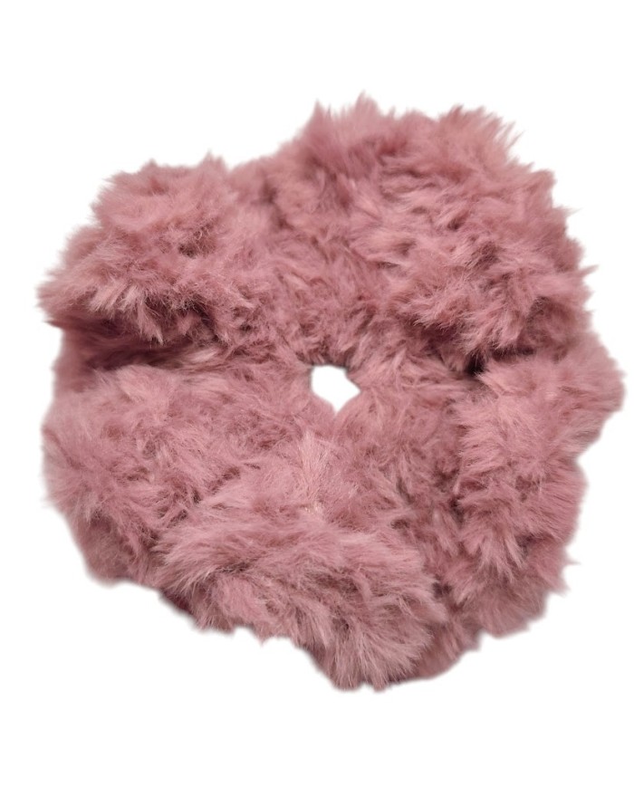 Πλεκτό γούνινο Scrunchie γίγας