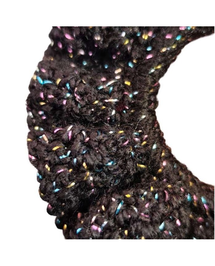 Black Metallic Knit Scrunchie