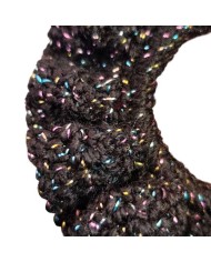 Black Metallic Knit Scrunchie