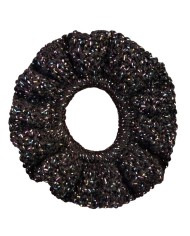 Black Metallic Knit Scrunchie