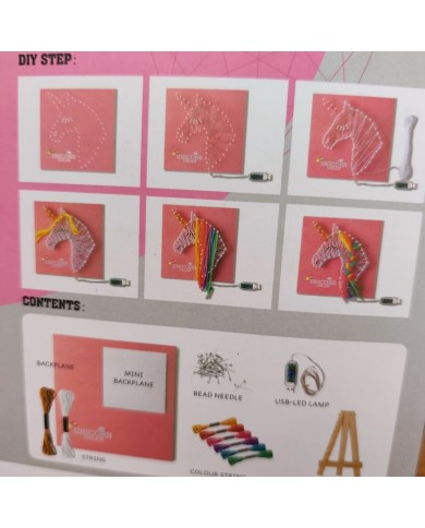 Σετ string art κατασκευής φωτιστικού μονόκερου