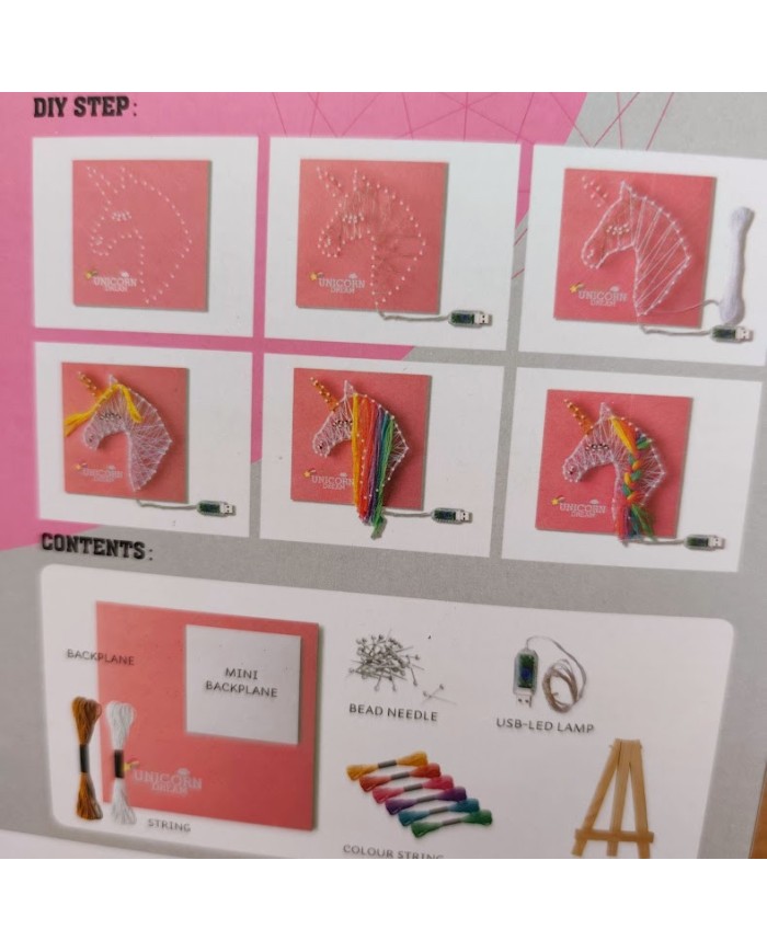Σετ string art κατασκευής φωτιστικού μονόκερου