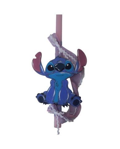 Λαμπάδα stitch ζωγραφιστή ροζ