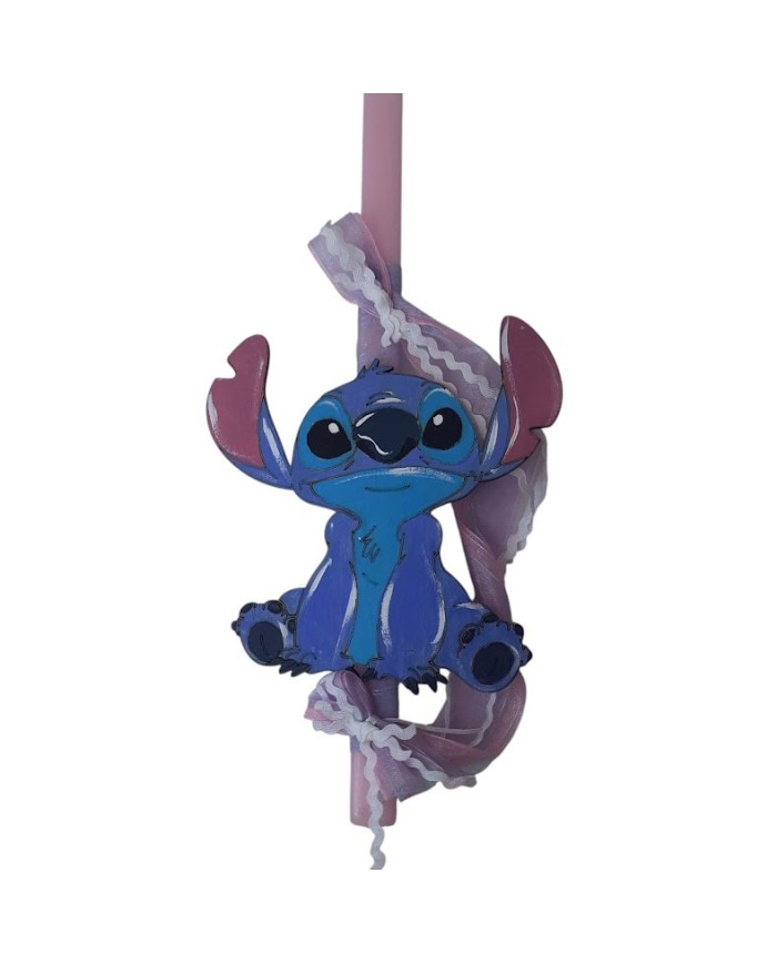 Λαμπάδα stitch ζωγραφιστή ροζ