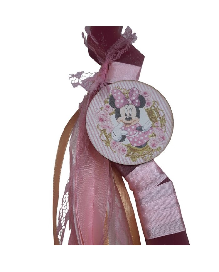 Λαμπάδα minnie mouse ροζ