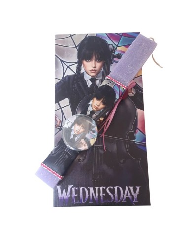 Σετ λαμπάδα wednesday Addams με πινακάκι