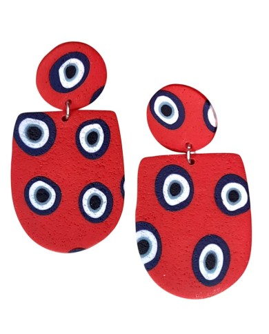 Σκουλαρίκια evil eye red