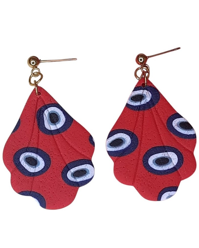 Σκουλαρίκια evil eye red