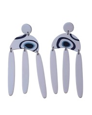 Σκουλαρίκια evil eye white