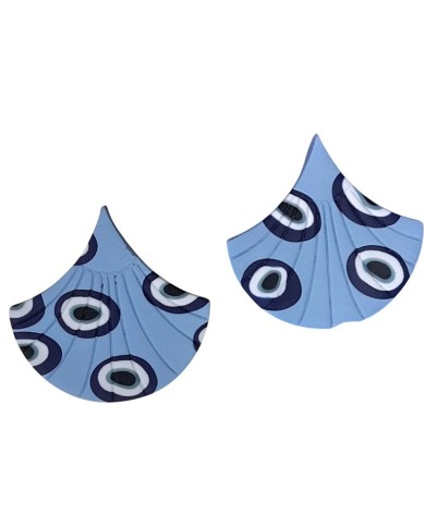 Σκουλαρίκια evil eye dusty blue