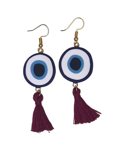 Σκουλαρίκια evil eye φουντίτσες