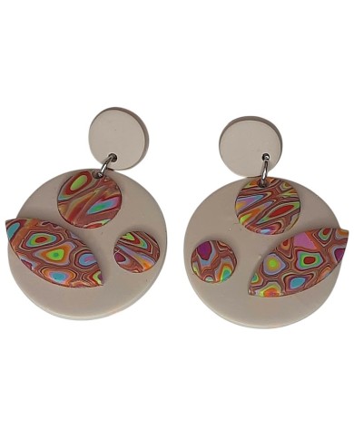 Σκουλαρίκια rainbow mokume