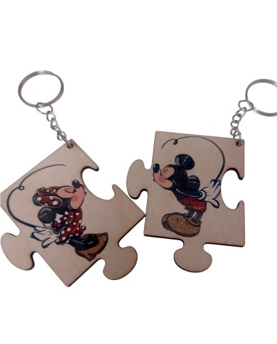 Ξύλινα μπρελόκ Mickey & Minnie