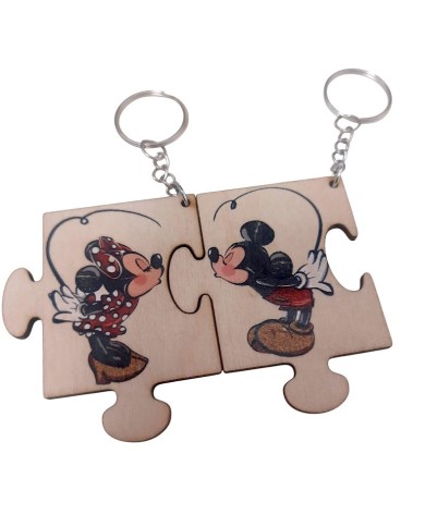 Ξύλινα μπρελόκ Mickey & Minnie