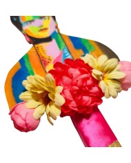 Λαμπάδα Frida Kahlo με λουλούδια