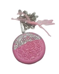 Κολιέ μπισκότο τύπου Oreo pink
