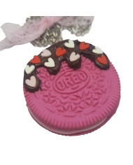 Κολιέ μπισκότο τύπου Oreo με καρδούλες