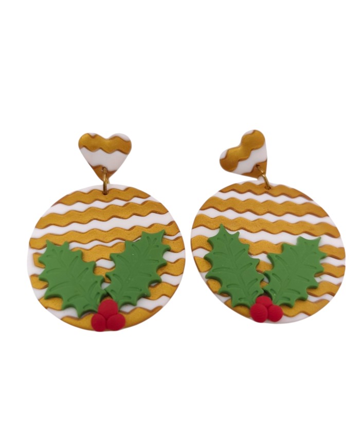 Σκουλαρίκια Christmas leaf