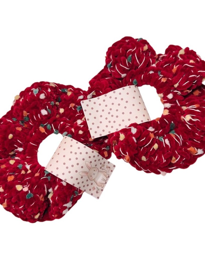 Scrunchie πασχαλινό κουνελάκι μπορντώ