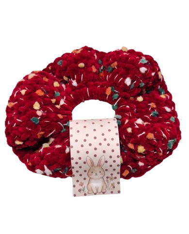 Scrunchie πασχαλινό κουνελάκι μπορντώ