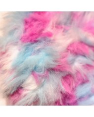 Γούνινο Scrunchie γίγας φουξια γαλάζιο