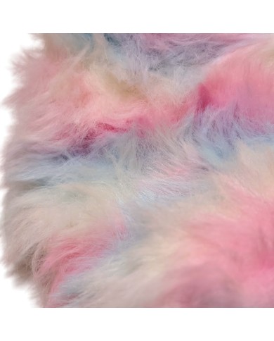 Γούνινο Scrunchie γίγας παλ ροζ γαλάζιο