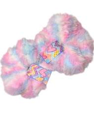 Γούνινο Scrunchie γίγας παλ ροζ γαλάζιο