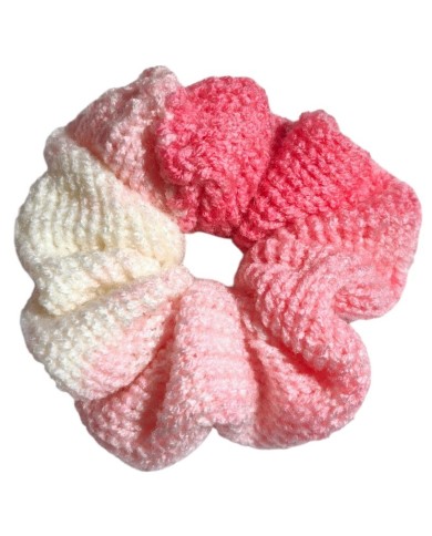Scrunchie pink crochet