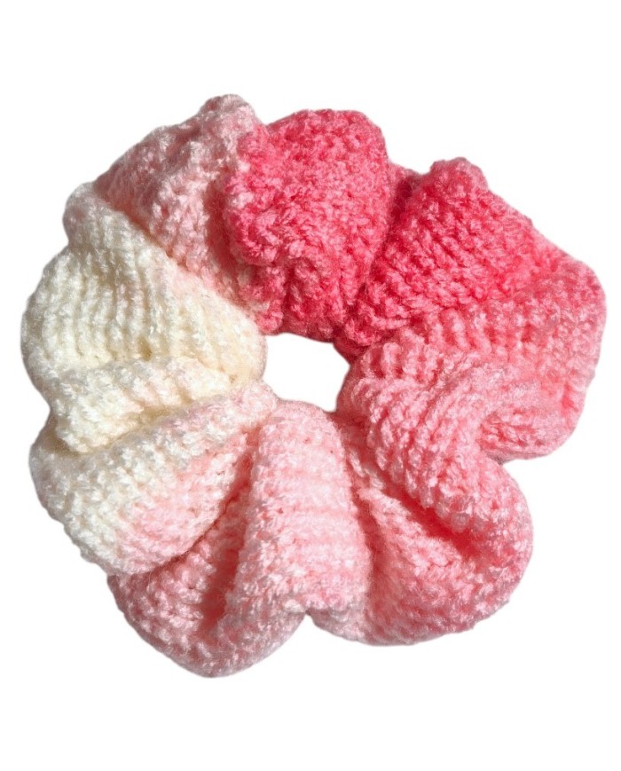 Scrunchie pink crochet