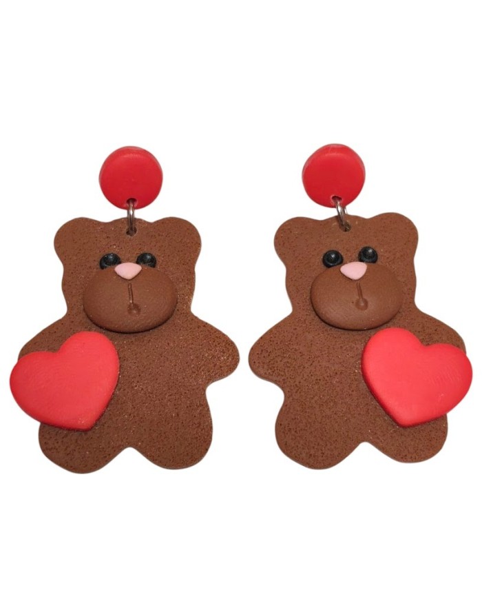 Σκουλαρίκια teddy bears heart