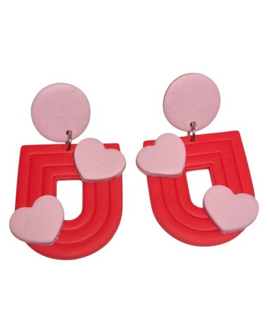 Σκουλαρίκια pink hearts