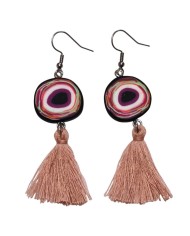 Σκουλαρίκια evil eye pink