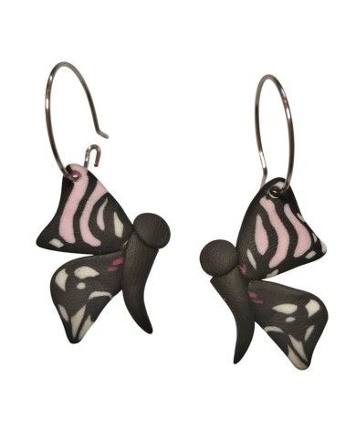 Σκουλαρίκια butterfly pink