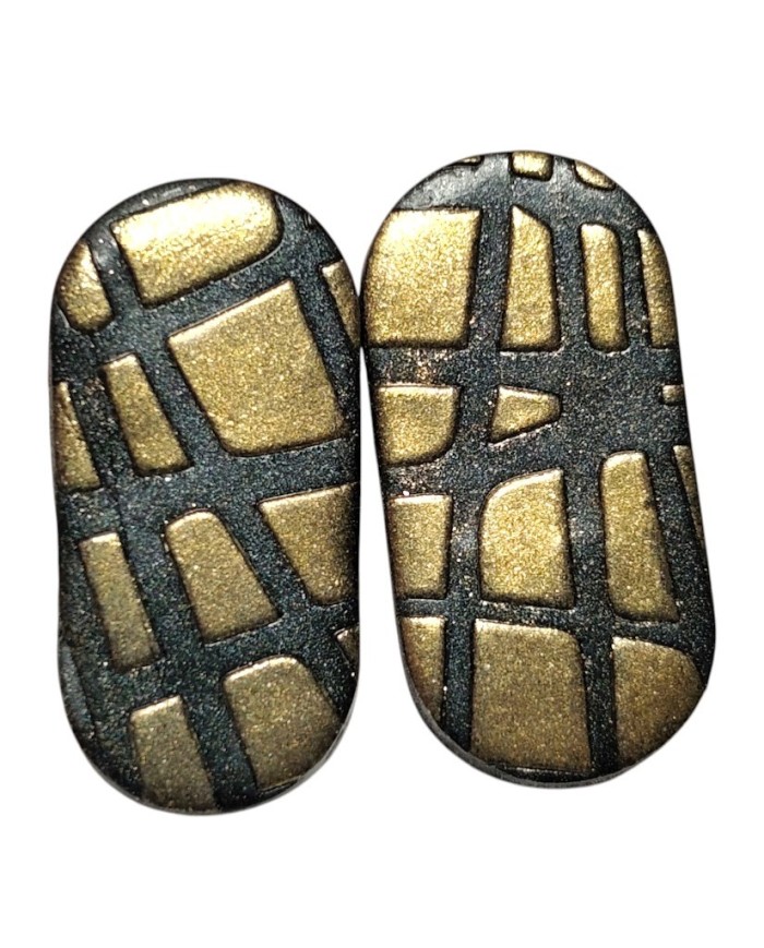 Καρφωτά σκουλαρίκια Black & Gold Mosaic