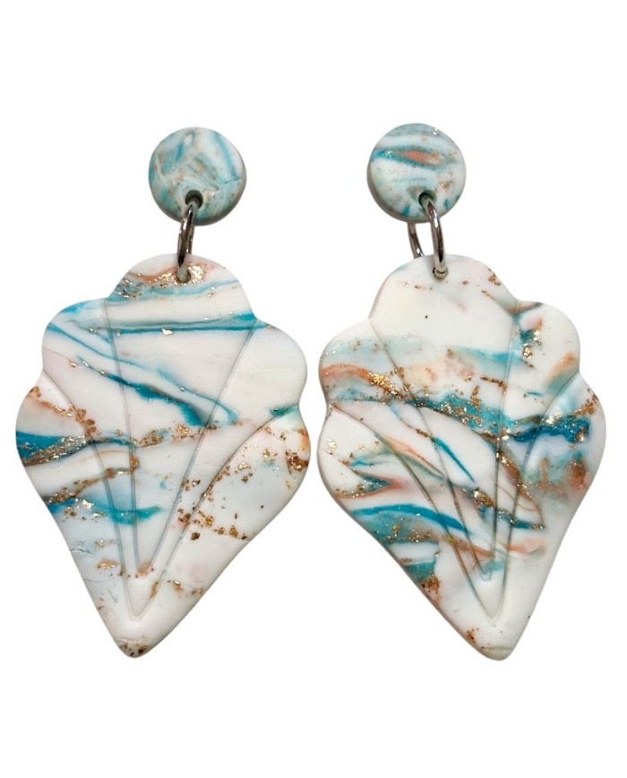Σκουλαρίκια Rosegold Ocean Marble