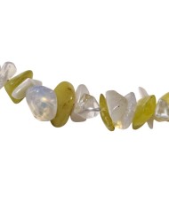 Κολιέ νεφρίτης με φεγγαρόπετρα και χαλαζία
