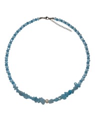 Κολιέ ακουα μαρίνα με μαργαριτάρι