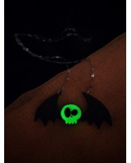 Κολιέ glow in the dark νυχτερίδα