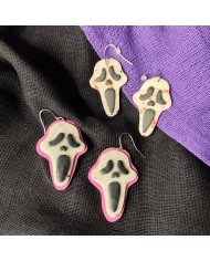 Σκουλαρίκια scream ροζ Glow in the dark
