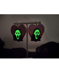 Σκουλαρίκια scream glitter Glow in the dark
