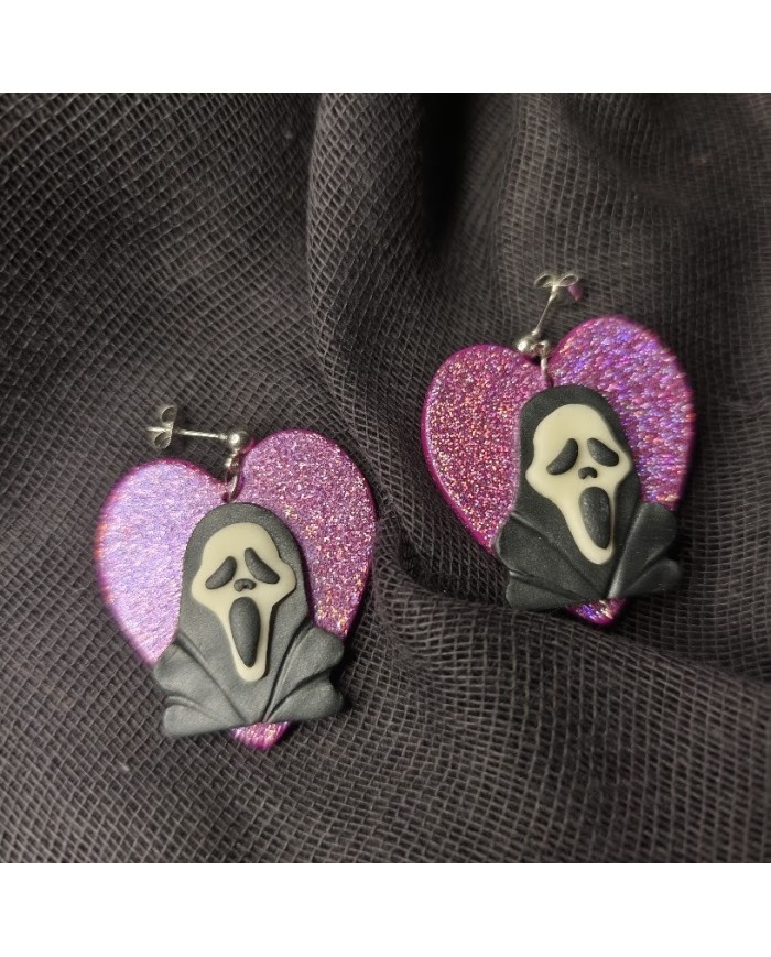 Σκουλαρίκια scream glitter Glow in the dark