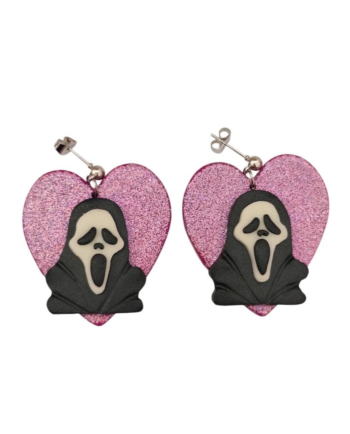 Σκουλαρίκια scream glitter Glow in the dark