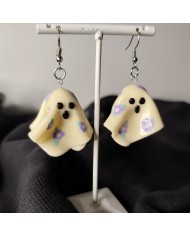 Σκουλαρίκια 3d φαντάσματα φλοράλ Glow in the dark
