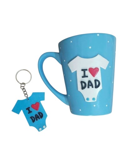 Σετ κούπα και μπρελόκ "I love dad"