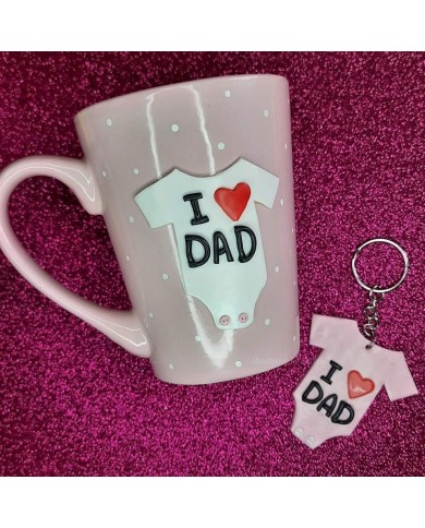 Σετ κούπα και μπρελόκ "I love dad"
