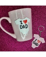 Σετ κούπα και μπρελόκ "I love dad"