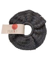 Πλεκτό scrunchie με ασημένιες λεπτομέρειες